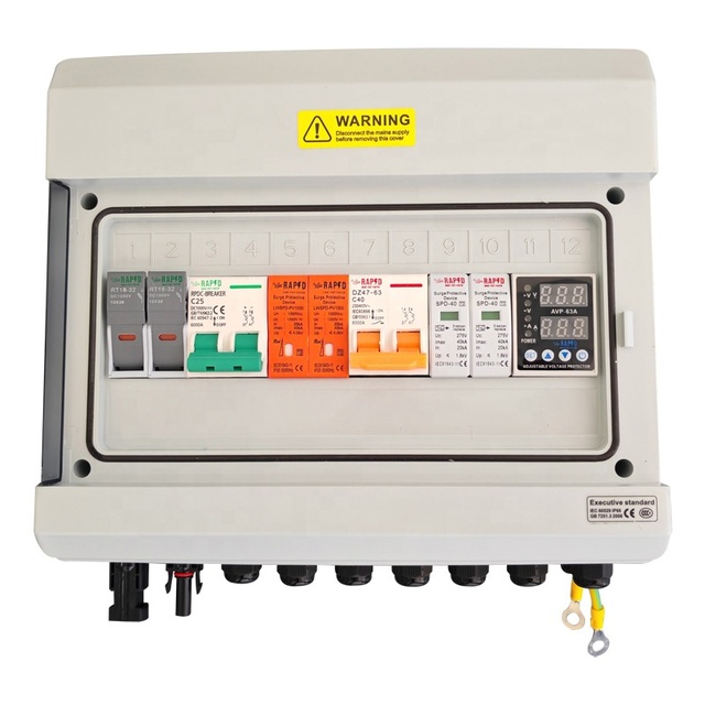 DC1000v  Pv Box 1 in 1 AC Solar Panel Circuit Breaker Fuse IP65 Rated Photovoltaic Solar Energy Distribution Box System