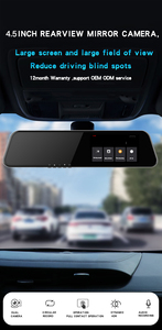 Hot New bán 4.5 inch ống kính kép 1080P WDR xe hộp đen Video Recorder Auto DVR lái xe gương xe Dashcam máy ảnh - Product Image 2