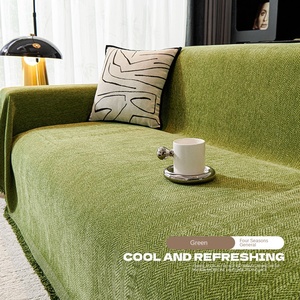 25 moderno semplice copridivano in ciniglia tessuto a spina di pesce universale per tutte le stagioni coperta antiscivolo <span class=keywords><strong>tende</strong></span> mantovane - Product Image 6