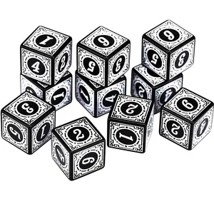 Dados de número retrô de 6 lados de 16 mm com cor conspicua para jogos de tabuleiro, jogos de beber, dados de mentiroso, atacado de fábrica