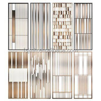 Séparateur mural en verre en acier inoxydable de style rétro personnalisé séparateur de pièces fixe avec fonction pliable pour hôtels restaurants maison
