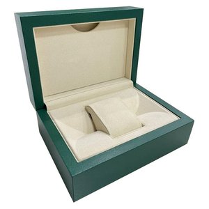 Single <b>Watch</b> Presentation Box Wood Green Custom Logo Luxury Packaging Men's <b>Watch</b> <b>Case</b> - Product Image 4