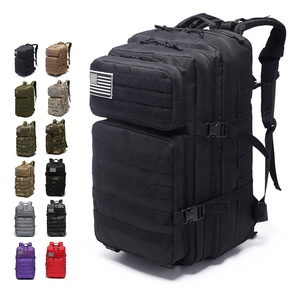 Double Shoulder 3P Large Capacity Crossbody Hunting Heavy Duty <strong>Black</strong> Nylon Rucksack Molle 45L Tactical <strong>Backpack</strong> - Product Image 2