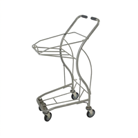 Chariot de courses de supermarché - Chariot léger et durable avec finition zinguée, design pliable, roues en PU, protection contre la corrosion