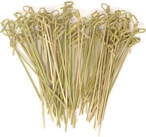 Brocheta anudada de bambú para decoración de fiestas, palillos de cóctel, pinchos de frutas de bambú, pinchos para bebidas de cóctel, palillos de dientes - Product Image 1