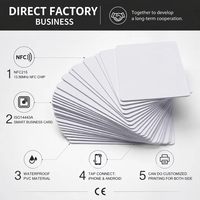 Tarjeta Inteligente NFC215 Blanca Premium, 13.56MHz ISO14443A, Tarjeta de PVC RFID NFC Resistente al Agua para iPhone y Android, Conexión por Contacto