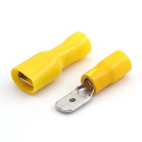 Borne femelle entièrement isolée série FDFD borne à sertir en cuivre connecteur articulé bout à bout rouge jaune bleu bornes isolées