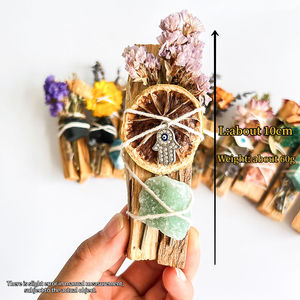 Fagots de Palo Santo Sacrés avec Fleurs Séchées, Cristaux de Guérison et Breloque Œil Turc pour Rituels Spirituels et Bénédiction du Foyer - Product Image 6