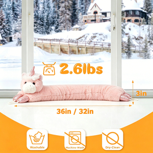 Protector de Puerta y Ventana de Felpa con Diseño de Unicornio para Ahorrar Energía, Aislante Decorativo con Base Pesada, <span class=keywords><strong>Bloqueador</strong></span> de Ruido, Aire, Viento y Polvo - Product Image 2