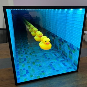 Boîte à lumière miroir à bande LED personnalisée, boîte à lumière miroir infini 3D, intérieur et extérieur pour la natation - Product Image 2