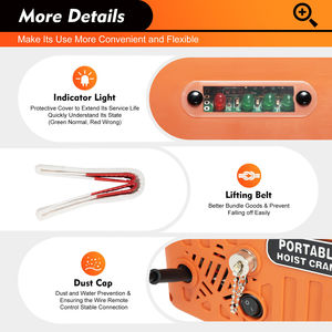 Cavo telecomando 16ft/min sicuro da usare Design portatile <span class=keywords><strong>Winch</strong></span> elettrico 3-in-1 argani di sollevamento 300kg/660lbs - Product Image 3