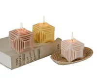 Wholesale Colorful Handmade Square Candle Birthday Scented Candles For Candlelight Dinner