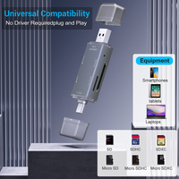 Lector de Tarjetas OTG Portátil 6 en 1 de Alta Calidad y Lector de Tarjetas SD USB-C, Adaptador OTG USB-C con Lector de Tarjetas SD para Teléfono y Portátil