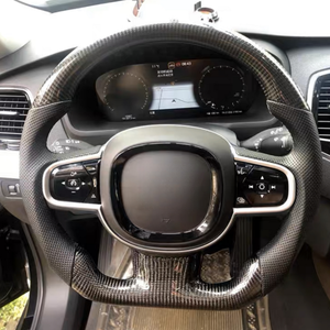 Volant sport en cuir et fibre de carbone pour <span class=keywords><strong>Volvo</strong></span> XC90 XC60 XC40 S90 S60, design à fond plat, compatible - Product Image 5