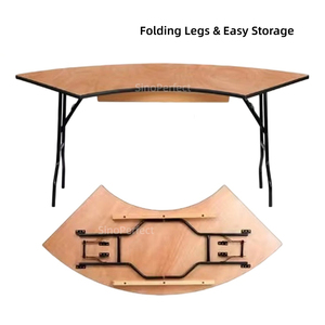 Custom Exquisite Banquets and Outdoor Parties Stackable Wooden Foldable <b>Table</b> With folding legs For Events and Weddings - Product Image 1