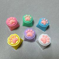 Accessoires de porte-clés mécaniques en ABS et silicone, design griffe de chat, pierre, ciseaux, écologiques, tendance, DIY