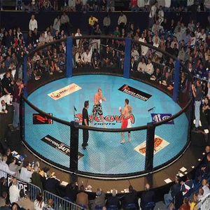 Mini cage de ringue UFC personnalisée de 4m pour l'entraînement en plein air, octogone de boxe monté au sol noir, équipement MMA mural, matériau en acier - Product Image 5