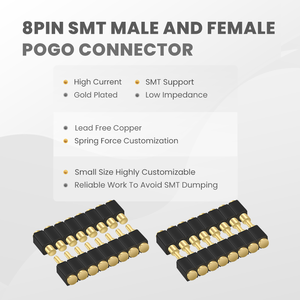 โมดูลการสื่อสารที่ทนทาน ขั้วต่อสปริงทองแดง 8 พิน แบบมุมฉาก ขั้วต่อ Pogo Pin - Product Image 2