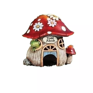Unico della resina carino giardino rospo casa dei funghi - Product Image 6