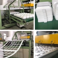 High Speed Automatic Pizza Box Making Machine/disposable Foam Food Containers/ps Foam Lunch Box Making Line