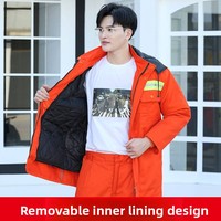 Overol de Trabajo Impermeable y Cálido para Invierno, Desmontable, para Jardinería y Saneamiento, Acolchado de Algodón, Traje de Protección Laboral Personalizado