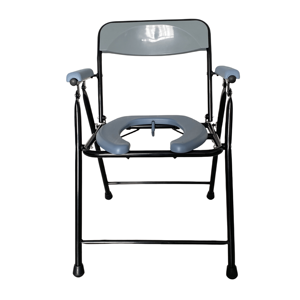 Silla de Inodoro con Ruedas CA679, Estable y Segura para Personas con Discapacidad, Cuidado Médico para Ancianos, Plegable de Acero, Equipo de Seguridad para Baño con Altura Ajustable - Product Image 1