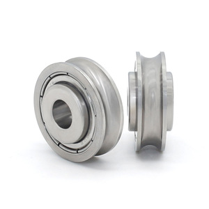Poulies à roulements à billes à gorge profonde en acier inoxydable, équipements sportifs, lignes de convoyeurs, rails de guidage en métal en forme de U, rouleaux, câbles métalliques - Product Image 1