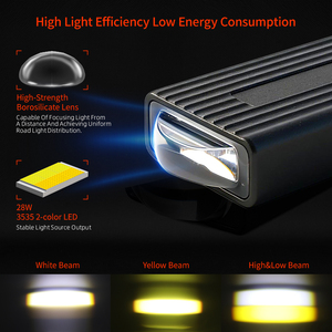 Faro Fendinebbia LED Bicolore Ultra Sottile da 3 Pollici 12V 24V per Griglia Anteriore, Luce Alta e Bassa, per Fuoristrada <span class=keywords><strong>4x4</strong></span> SUV Pickup IP68 - Product Image 2