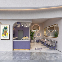 Comptoir de café et kiosque à bubble tea pour centre commercial, design d'intérieur de café, décoration tendance pour l'aménagement de magasins de café