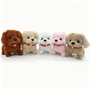 Chó con điện sang trọng, chó Bichon Frise nhỏ, đồ chơi thực tế có thể đi và sủa, đồ chơi thú cưng dành cho trẻ em. - Product Image 1