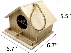 Nichoir en bois pour passagers d'extérieur, bleu, à suspendre - Product Image 2
