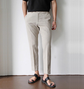 Nuovi <span class=keywords><strong>pantaloni</strong></span> Casual larghi da <span class=keywords><strong>uomo</strong></span> a nove punti <span class=keywords><strong>pantaloni</strong></span> di <span class=keywords><strong>lino</strong></span> bianco traspiranti <span class=keywords><strong>pantaloni</strong></span> dritti taglie forti - Product Image 6
