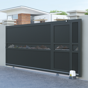 Porte de garage sectionnelle électrique à double ouverture en alliage d'aluminium moderne pour villa/cour - Product Image 3