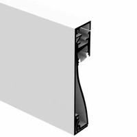 Profilé de plinthe LED moderne en aluminium, finition anodisée polie, haute qualité pour applications de bande lumineuse sur cloisons sèches