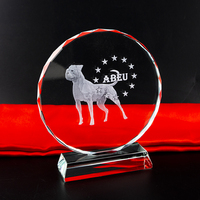 Trophées et Plaques de Récompense en Cristal Haut de Gamme pour Animaux de Compagnie, Gravure Personnalisée, Impression Cartoon, Tendance Mode pour les Récompenses Animaux, Reconnaissance des Animaux