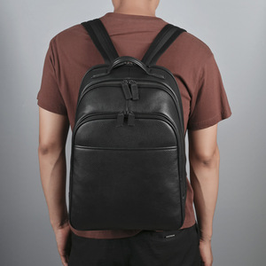 Men's Genuine Leather <b>Backpack</b> <b>Black</b> 56-75L With Usb Business Travel Casual Large Capacity <b>Backpack</b> - Product Image 1