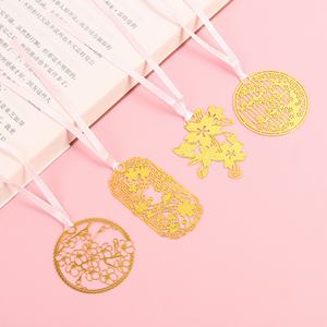 Marque-pages en métal laiton ajouré personnalisés, plaqués or et argent, conçus sur mesure, exquis, vente en gros, souvenirs - Product Image 1