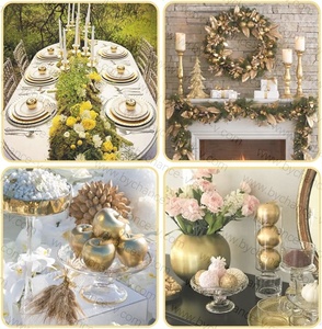 Ornements d'arrangement floral de Noël décor de mariage fruit doré artificiel fausse <span class=keywords><strong>banane</strong></span> pour les décorations de pièce maîtresse de fête - Product Image 6