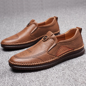 Men's Slip-On Loafers Round Toe <b>Synthetic</b> <b>Leather</b> Rubber Sole Comfortable Lining All Seasons Business Casual Shoes - Product Image 1