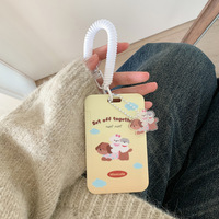 Porte-cartes 3 pouces motif chiot adorable, étui pour photocarte d'idole, protège-badge d'école, étui pour carte repas, porte-clés mignon, breloque de sac