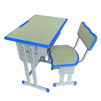 Meja dan kursi siswa Logam Modern nyaman, untuk furnitur dasar dan sekolah sekunder dapat disesuaikan