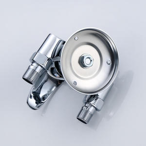 Robinet de douche thermostatique mural en cuivre chromé poli avec pulvérisation pluie, interrupteur encastré en céramique, triple poignée chaud/froid - Product Image 6