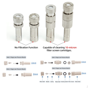 Dispositivos de Riego por Nebulización Ajustables, Kits de Atomización con Conectores en T, Boquillas de Plástico Manuales para Uso en Jardín - Product Image 4