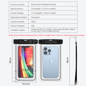 <span class=keywords><strong>Bolsa</strong></span> transparente subacuática para teléfono móvil, cordón Protector <span class=keywords><strong>grande</strong></span> para el cuello, para playa, <span class=keywords><strong>piscina</strong></span>, Universal, resistente al agua, <span class=keywords><strong>bolsa</strong></span> seca para teléfono móvil - Product Image 4