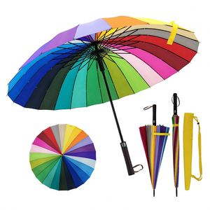Paraguas de Golf 24K Rainbow Resistente al Viento, Duradero, Completamente Impreso en Color, con Mango de Madera, Logotipo Personalizado, para Regalo y Viajes - Product Image 1