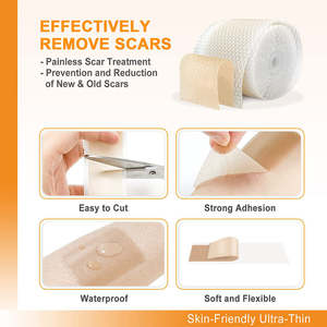 Cerotto in Silicone Carbou Ultra Sottile e Traspirante, Riutilizzabile e Lavabile, per Rimozione Cicatrici, Confortevole, Indolore e Morbido - Product Image 3