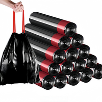 Sacs poubelles en plastique HDPE LDPE sur rouleau, personnalisés OEM, avec cordon de serrage, 19x21, pour usage domestique