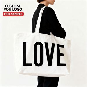 <b>Large</b> Capacity Eco-Friendly Canvas Tote <b>Bag</b> Recyclable Cotton Shopping <b>Bag</b> for Sustainability - Product Image 2
