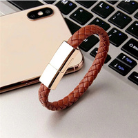 Cables de Pulsera de Cuero USB para Cargar el Teléfono, Pulseras Personalizadas al por Mayor