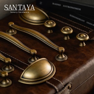 Santaya Antique Brushed Brass <strong>Handles</strong> Kitchen <strong>Cabinet</strong> <strong>Pulls</strong> Bedroom Wardrobe <strong>Drawer</strong> <strong>Knobs</strong> Furniture Bronze <strong>Handle</strong> - Product Image 2